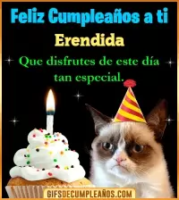 Gato meme Feliz Cumpleaños Erendida